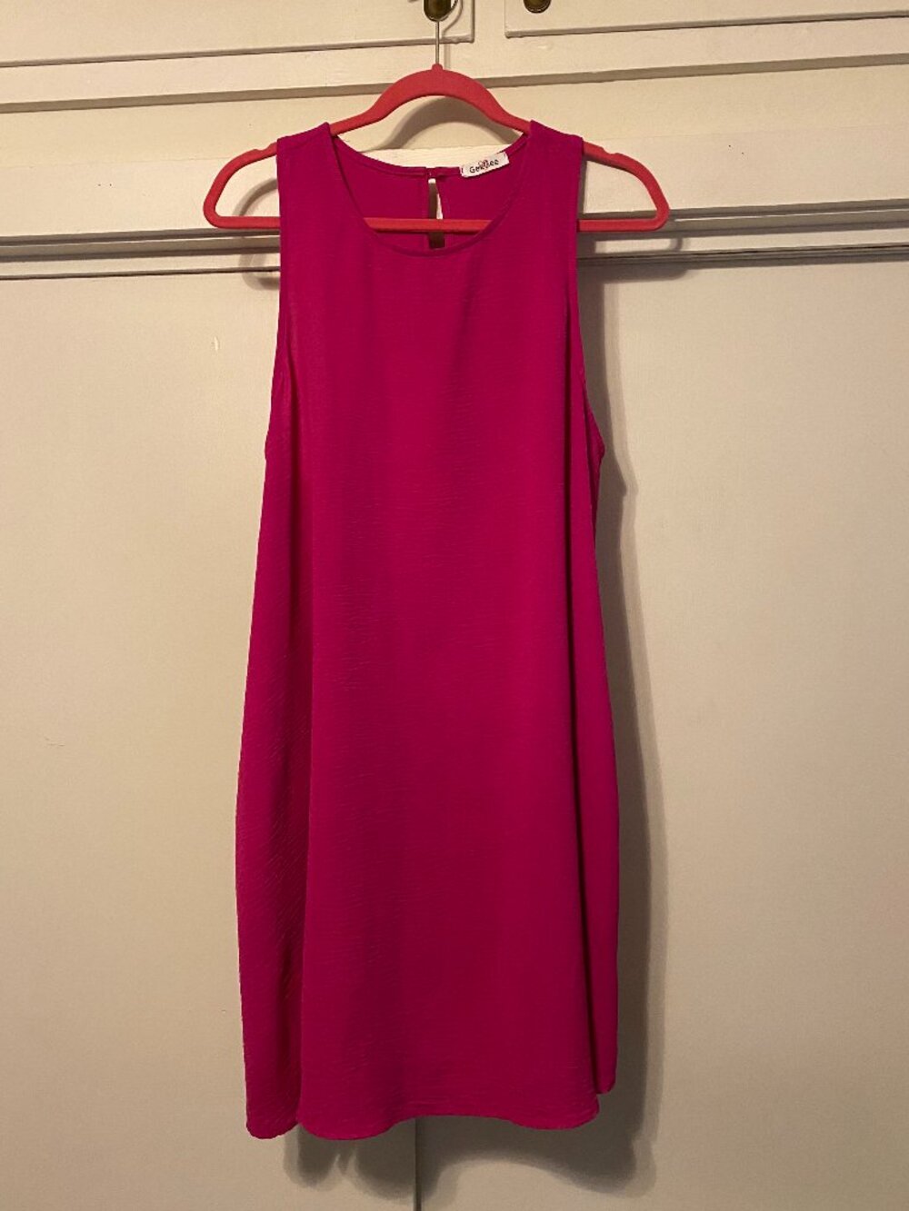GeeGee, sleeveless, beautiful, slimming, magenta dress w/POCKETS, size 1X